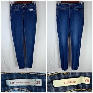 Lot of 2 Levi's Jeans Size 28 Womens 535 Super Skinny 711 Skinny Stretch (26x29)
